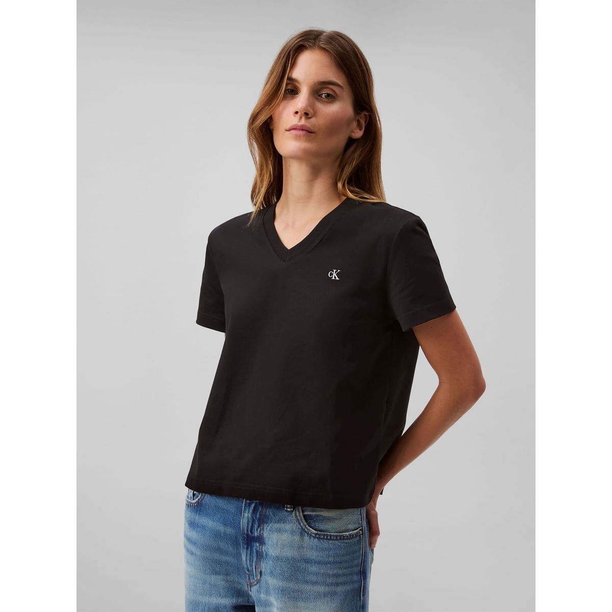 CALVIN KLEIN - CAMISETA SS ARCHIVE LOGO V-NK TEE