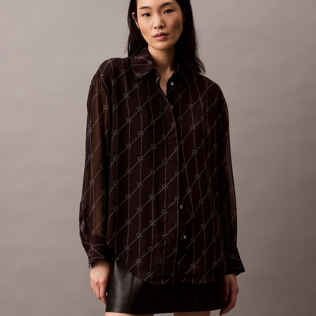 CALVIN KLEIN - BLUSA CHIFFON LS BUTTONDOWN