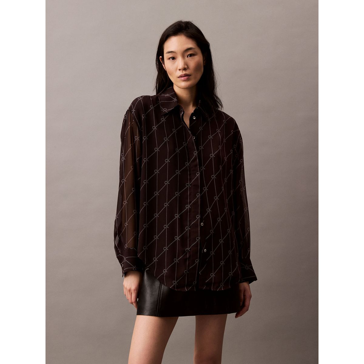 CALVIN KLEIN - BLUSA CHIFFON LS BUTTONDOWN