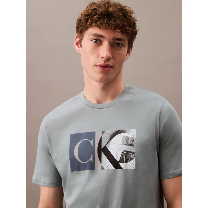 CALVIN KLEIN - CAMISETA SS CK LOGO WINDOW CREWNK TEE CK