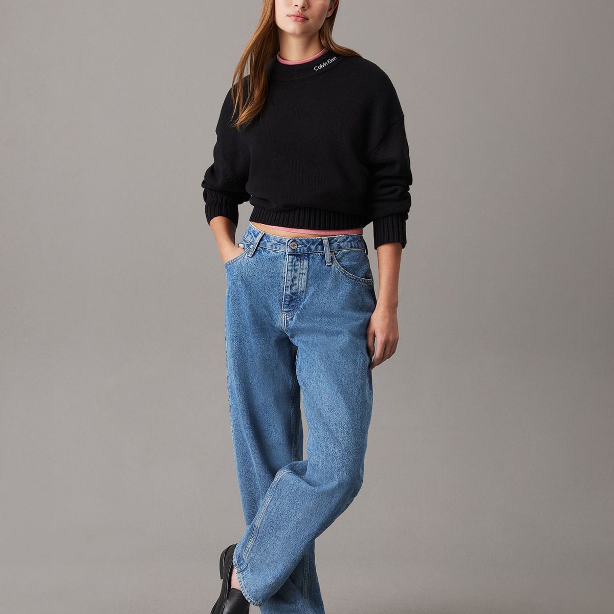 CALVIN KLEIN - SWEATER LOGO EMBRO SWEATER