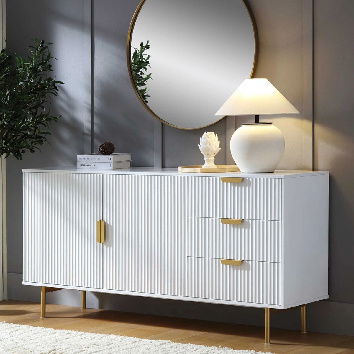 R&R MUEBLES - Aparador Moderno Tomoro Blanco R&R MUEBLES