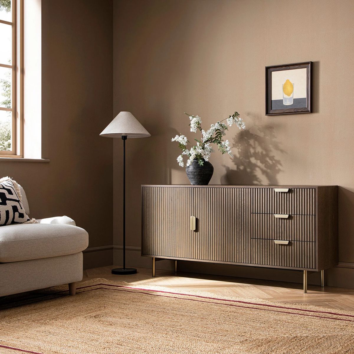 R&R MUEBLES - Aparador Moderno Tomoro Marrón R&R MUEBLES