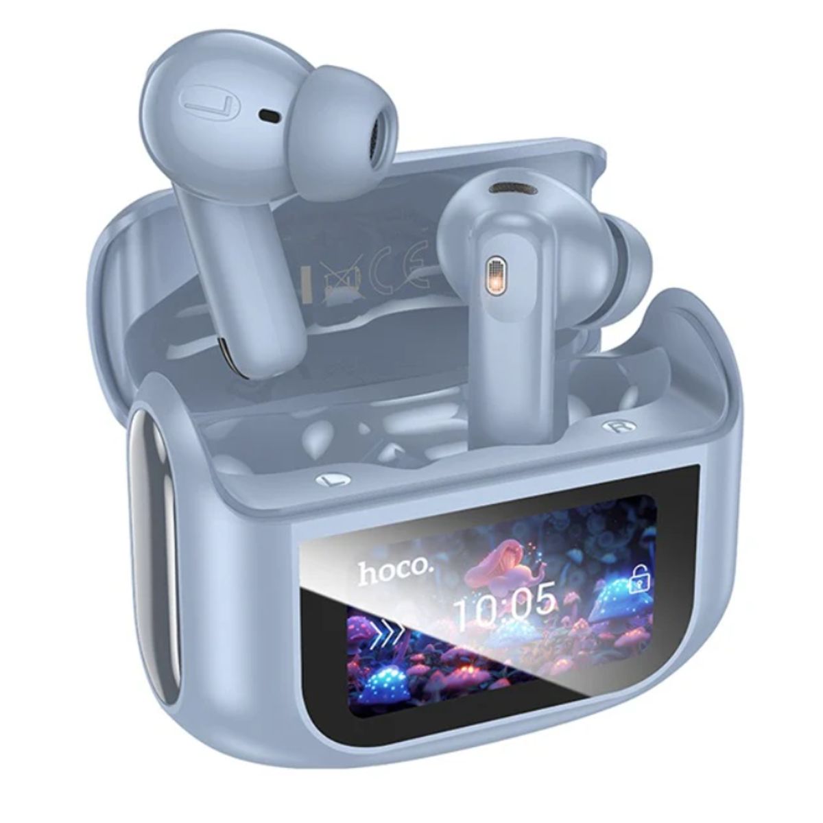 HOCO - Audífono bluetooth HOCO EQ21 ANC+ENC 7h Touch Screen Blue Star