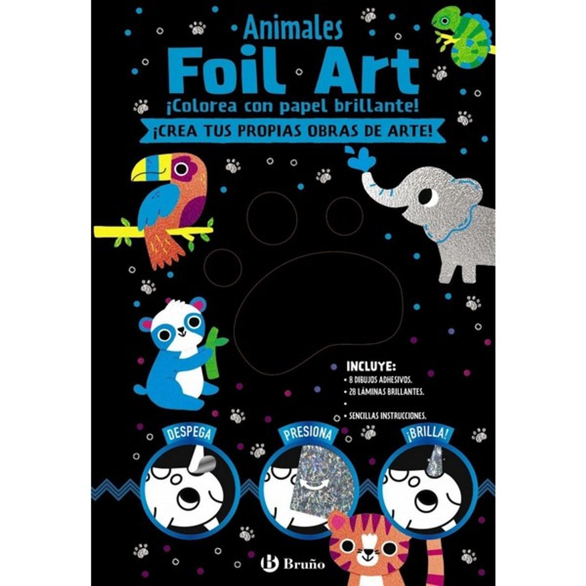 GENERICO - Libro infantil FOIL ART ANIMALES