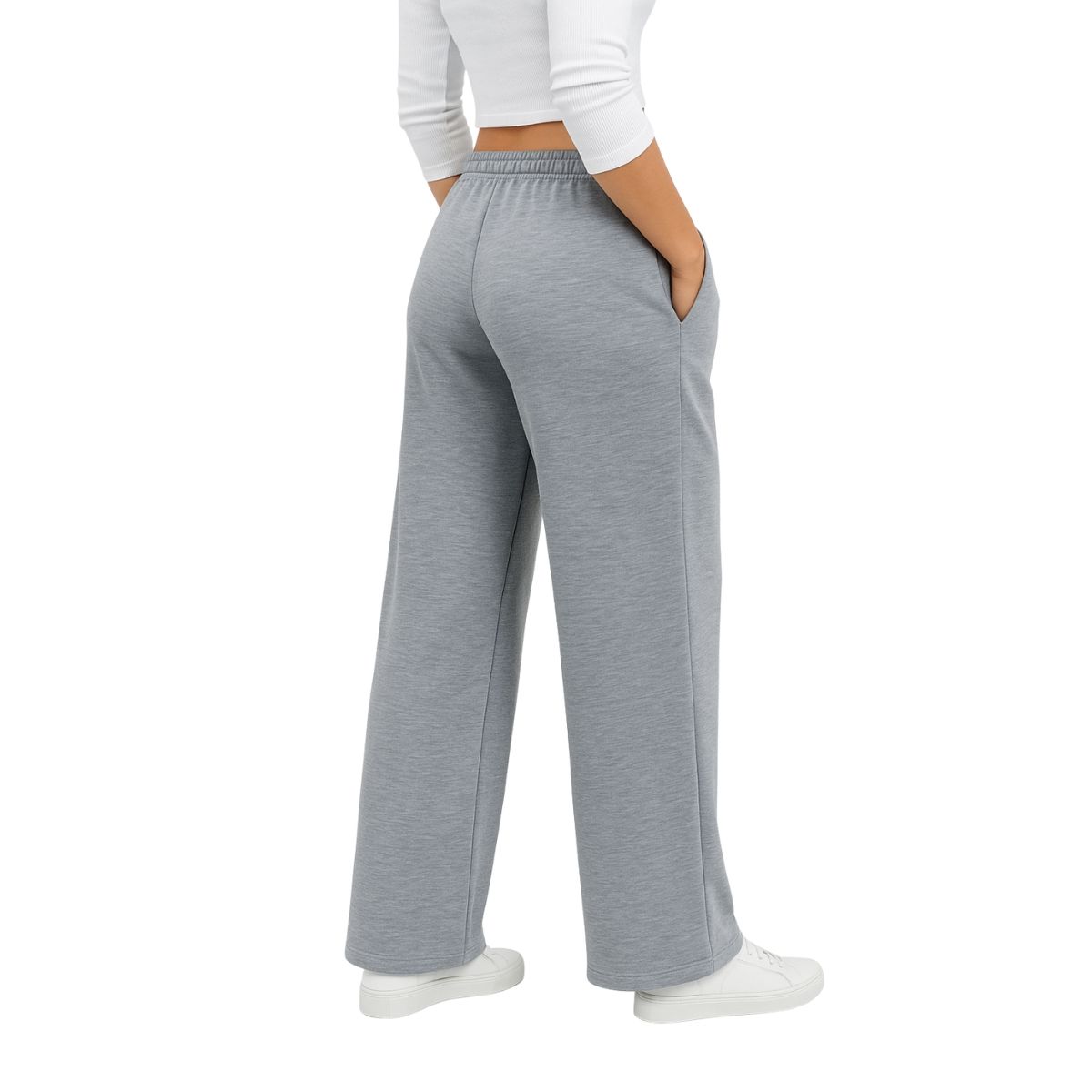 ENKI - Pantalón Palazzo Mujer Franela 201 - Tiro Alto y Fit Ancho - Abrigo y Elegancia Casual