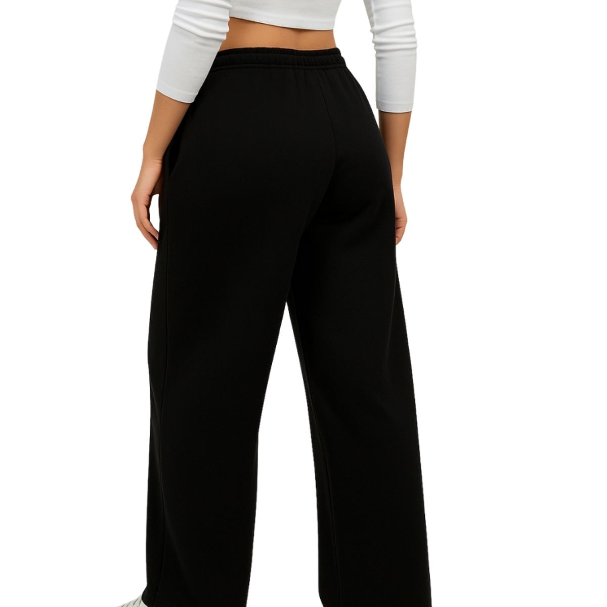 ENKI - Pantalón Palazzo Mujer Franela 201 - Tiro Alto y Fit Ancho - Abrigo y Elegancia Casual
