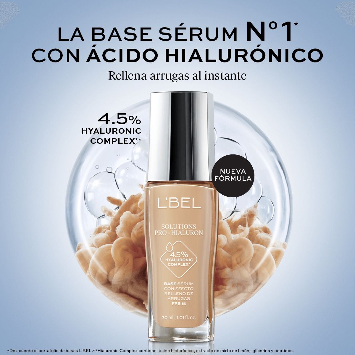 LBEL - Base serum Tono Creme con ácido hialurónico Solutions Pro-Hialuron Lbel