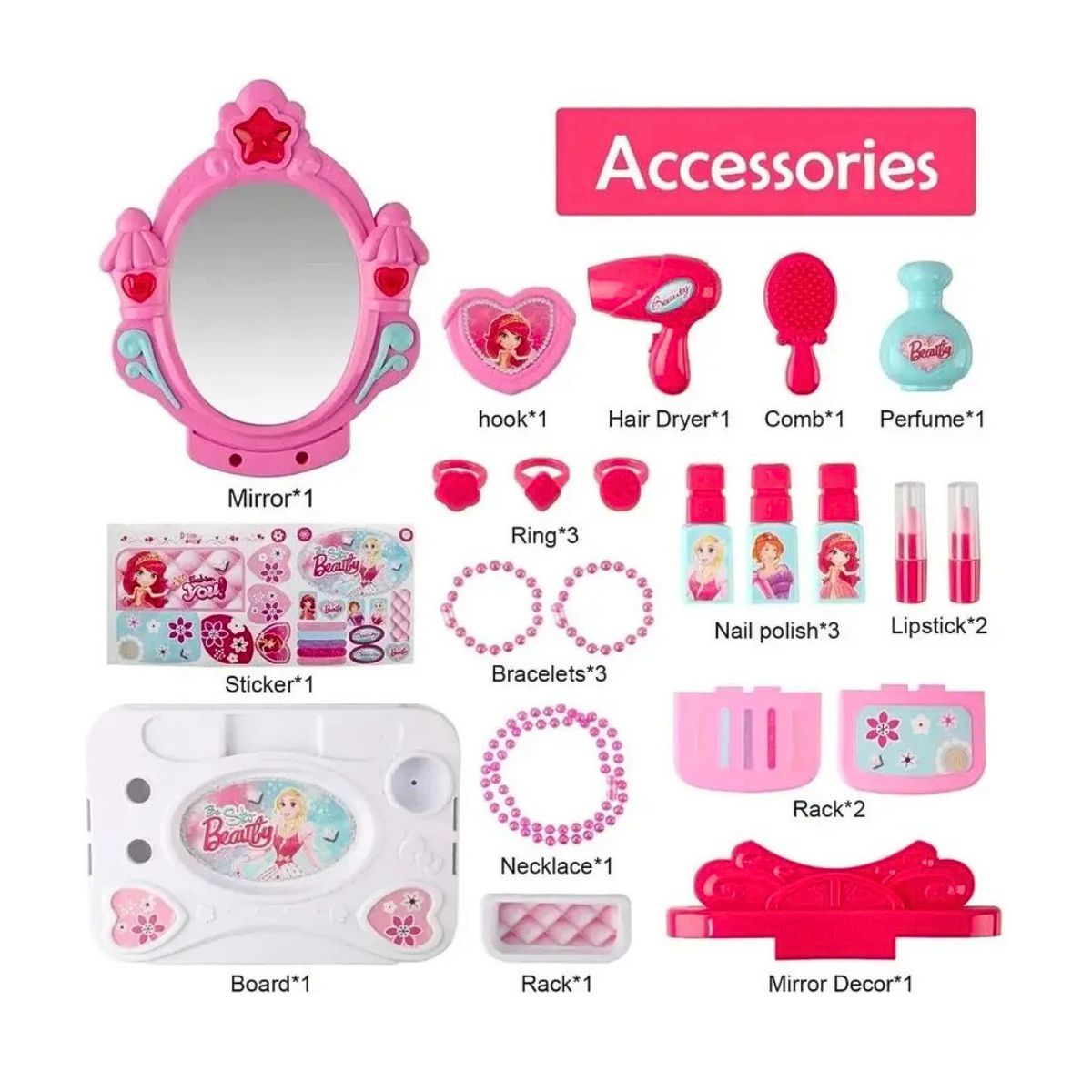 GENERICO - Juguete Maleta De Belleza Para Niñas 3 En 1 Con Luz Y Sonido