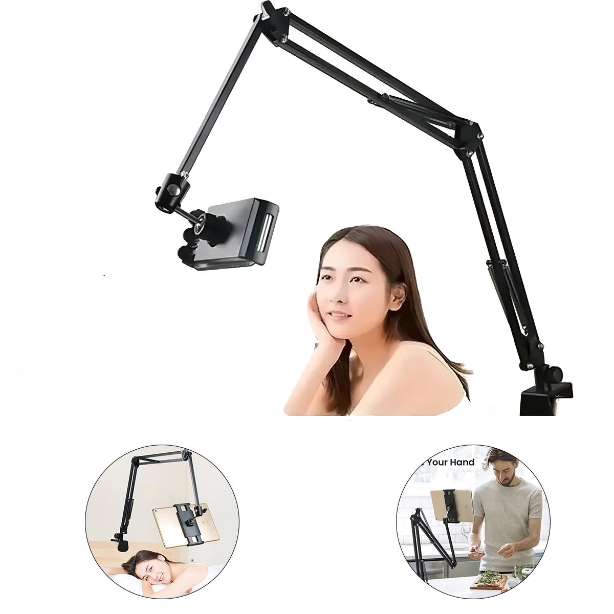 GENERICO - Soporte Multifuncional de Brazo Extensible 360° para Celular y Tablet  Flexible Firme y Versátil