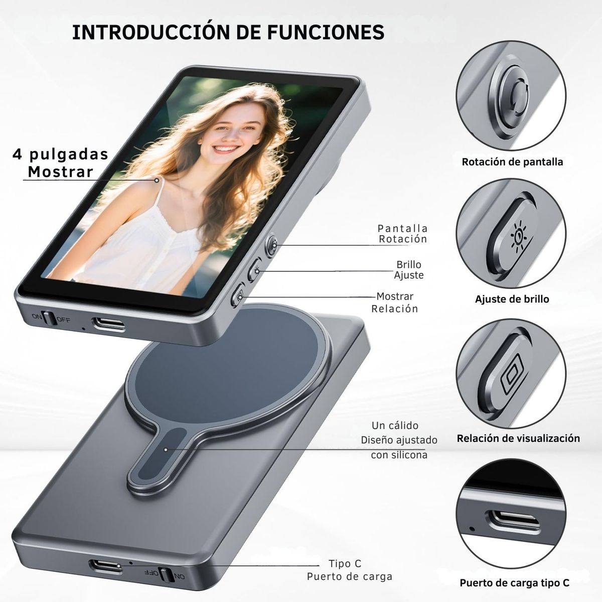 GENERICO - Pantalla Magnética de Alta Resolución con Control Remoto y Conexión Wi-Fi sin Cables