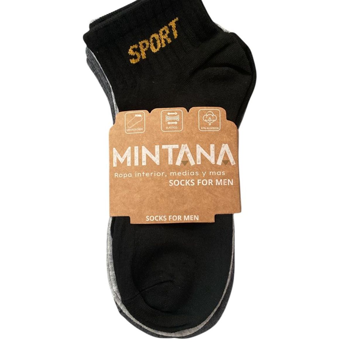 MINTANA - PACK 3 MEDIAS  TOBILLERAS ALGODON SPORT HOMBRE MINTANA