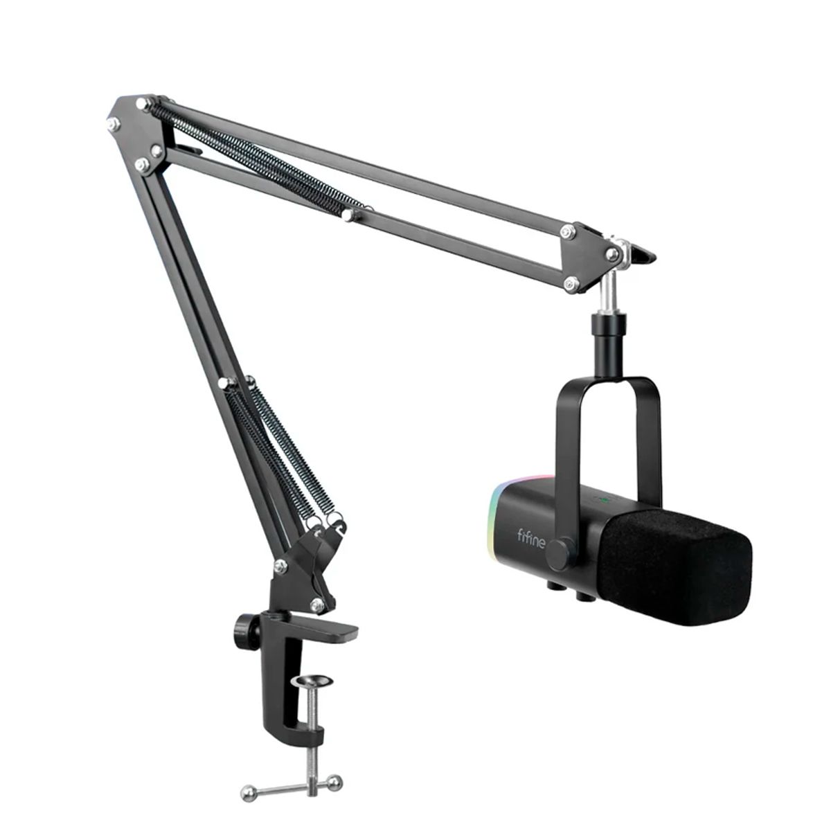 FIFINE - Micrófono + Brazo Fifine Am8 Am8t Usb Xlr Cardioide - Negro