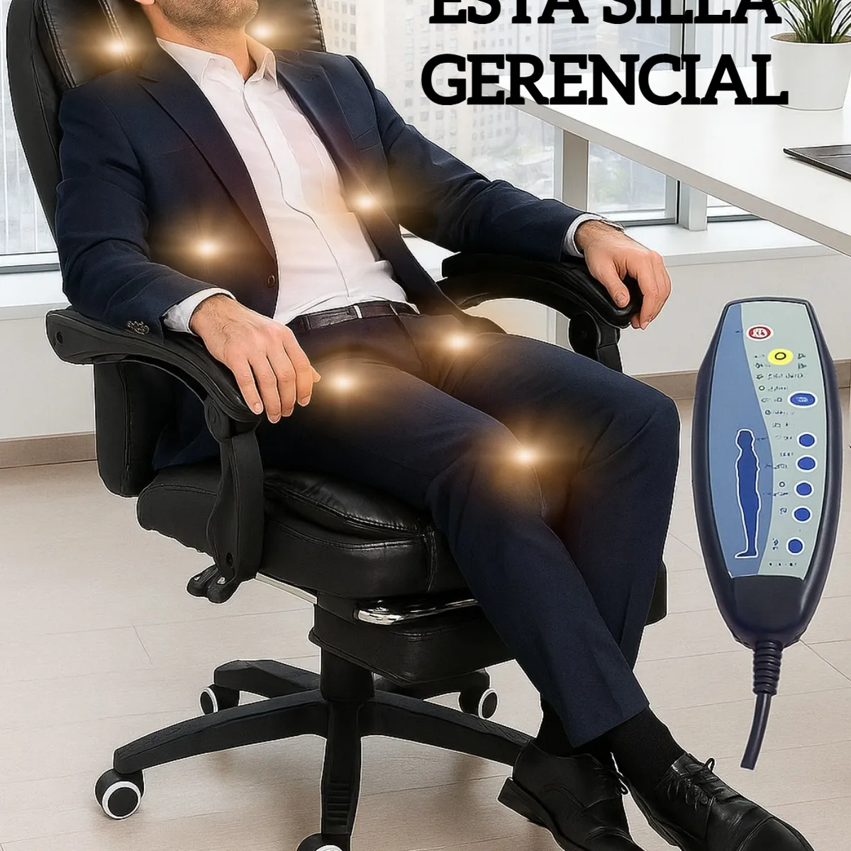 GENERICO - SILLA SILLÓN ESCRITORIO GERENCIAL OFICINA ERGONÓMICA 7 PUNTOS VIBRO MASAJES RELAX