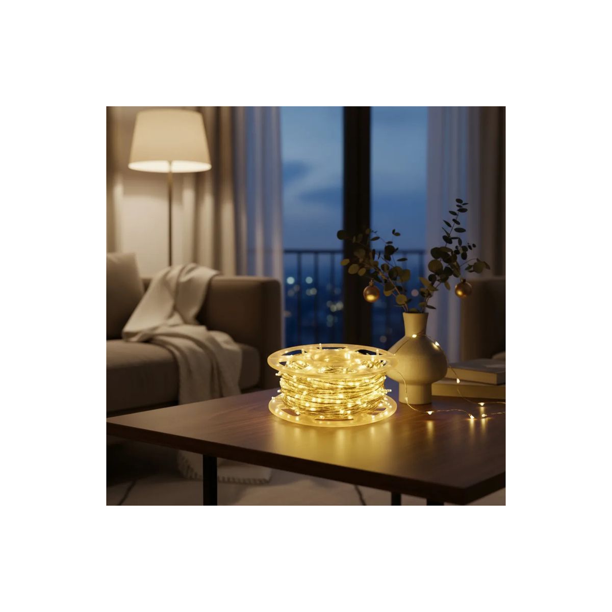 GENERICO - Luces Led Lineal De 50 Metros + Empalme Para Decoracion - Amarillo