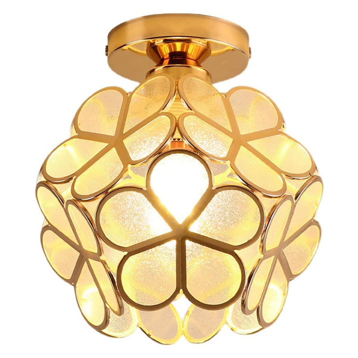 HOME NEAT - Lámpara de techo de flor de cereza de cristal E27 ø20cm Traslúcido