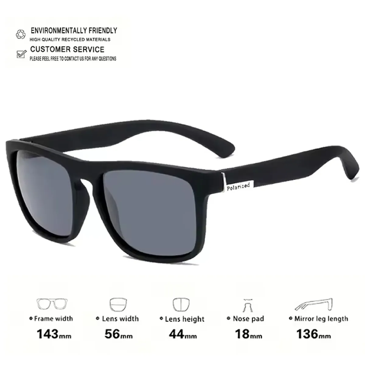 GENERICO - LENTES SOL UV400 BLACK POLARIZADAS HOMBRE
