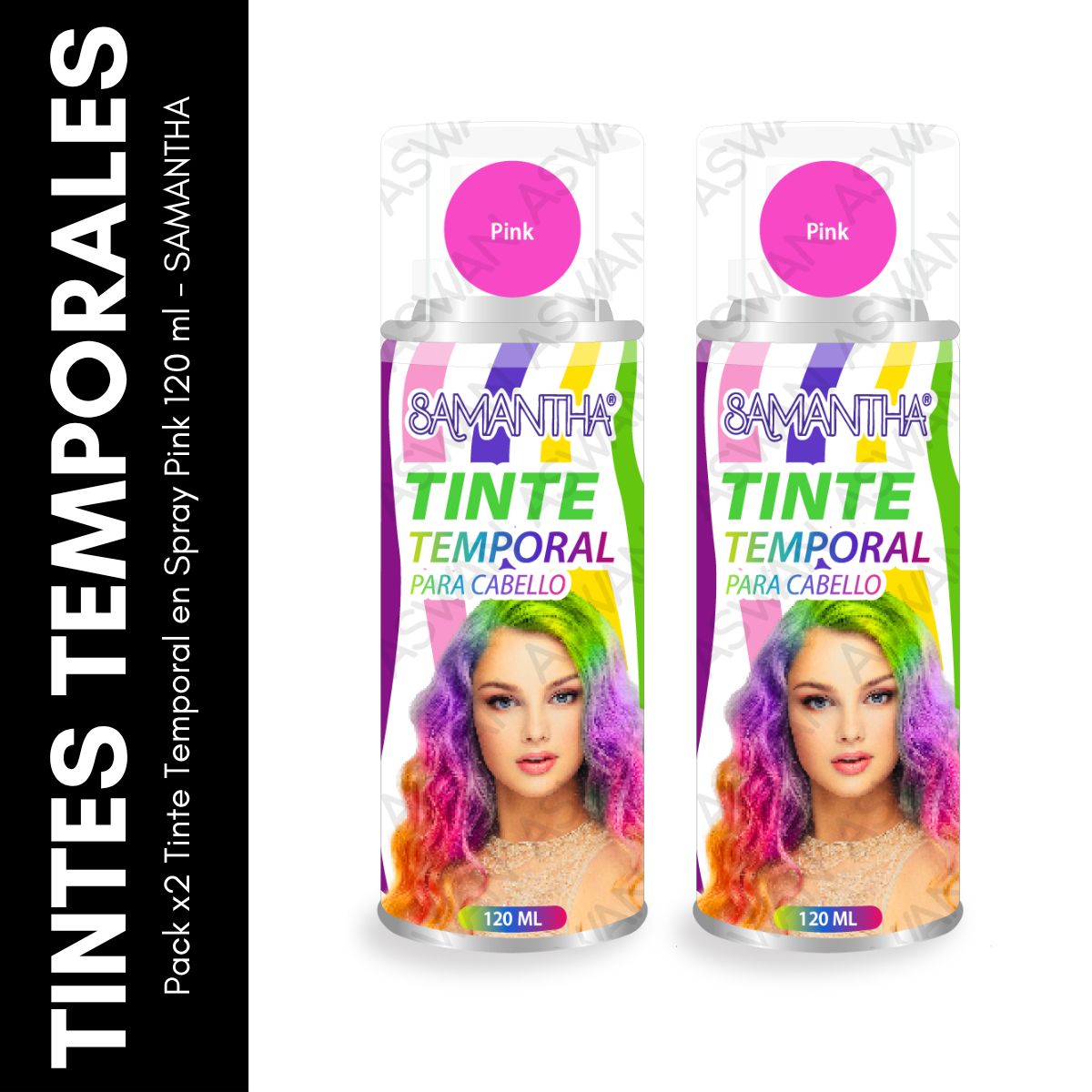 GENERICO - Pack x2 Tinte Temporal en Spray Pink 120 ml - SAMANTHA