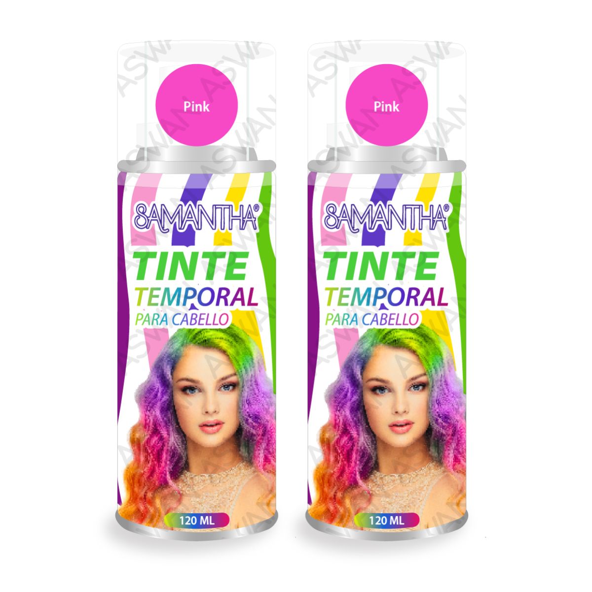 GENERICO - Pack x2 Tinte Temporal en Spray Pink 120 ml - SAMANTHA