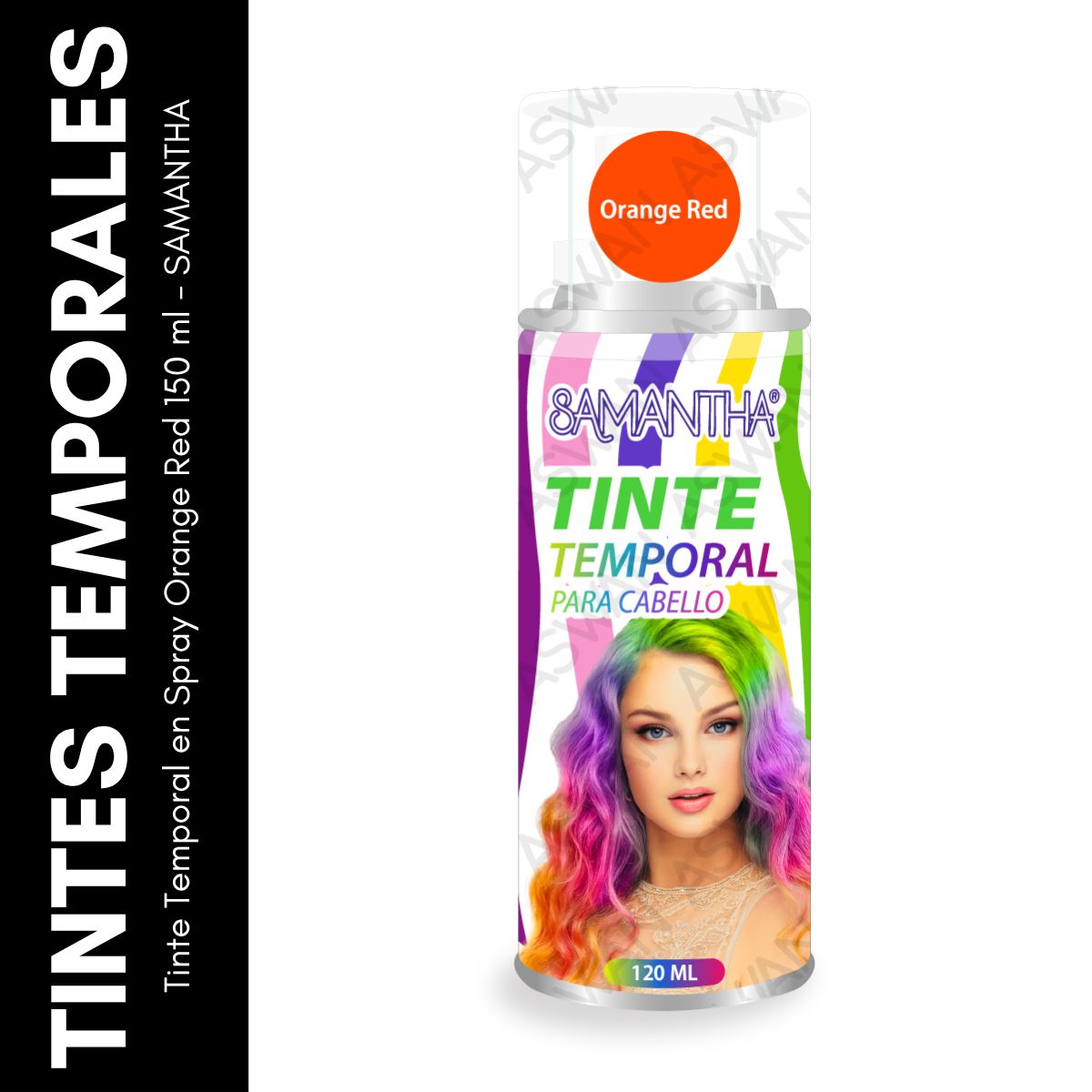GENERICO - Tinte Temporal en Spray Orange Red 120 ml - SAMANTHA