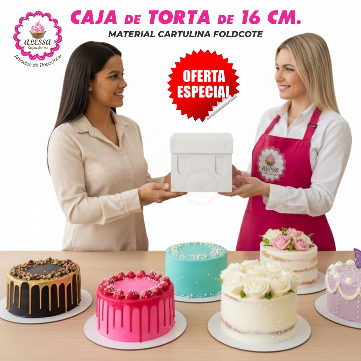 GENERICO - 50 Cajas de Torta de 16 cm. para Repostería