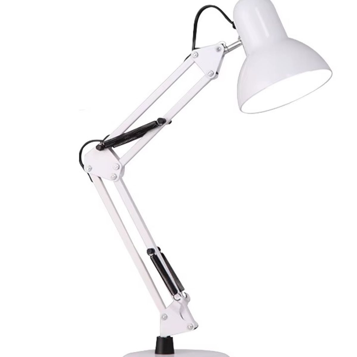 GENERICO - Lampara de Escritorio Plegable de Metal con Clip y base - BLANCO