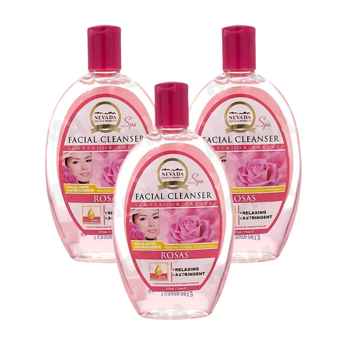 NEVADA NATURAL PRODUCTS - PACK 3 LIMPIADOR FACIAL DE ROSAS 225ML NEVADA