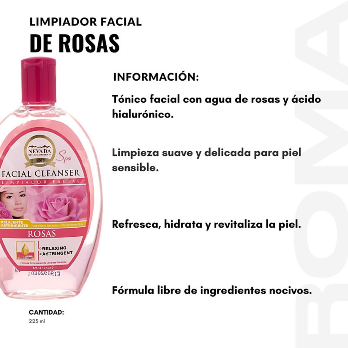 NEVADA NATURAL PRODUCTS - PACK 3 LIMPIADOR FACIAL DE ROSAS 225ML NEVADA