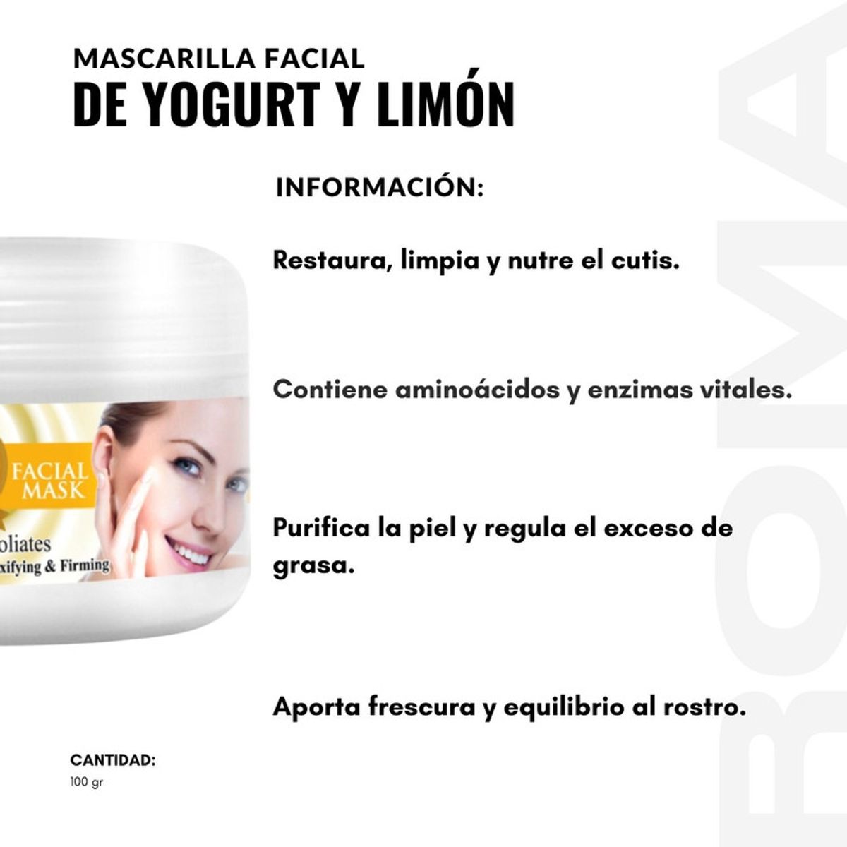 NEVADA NATURAL PRODUCTS - PACK 3 MASCARILLA FACIAL DE YOGURT Y LIMÓN 100G NEVADA