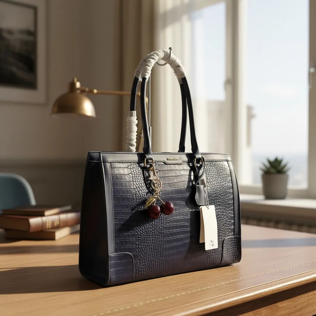 GENERICO - Cartera portalaptop ,cuero PU, 3 piezas AB con cereza