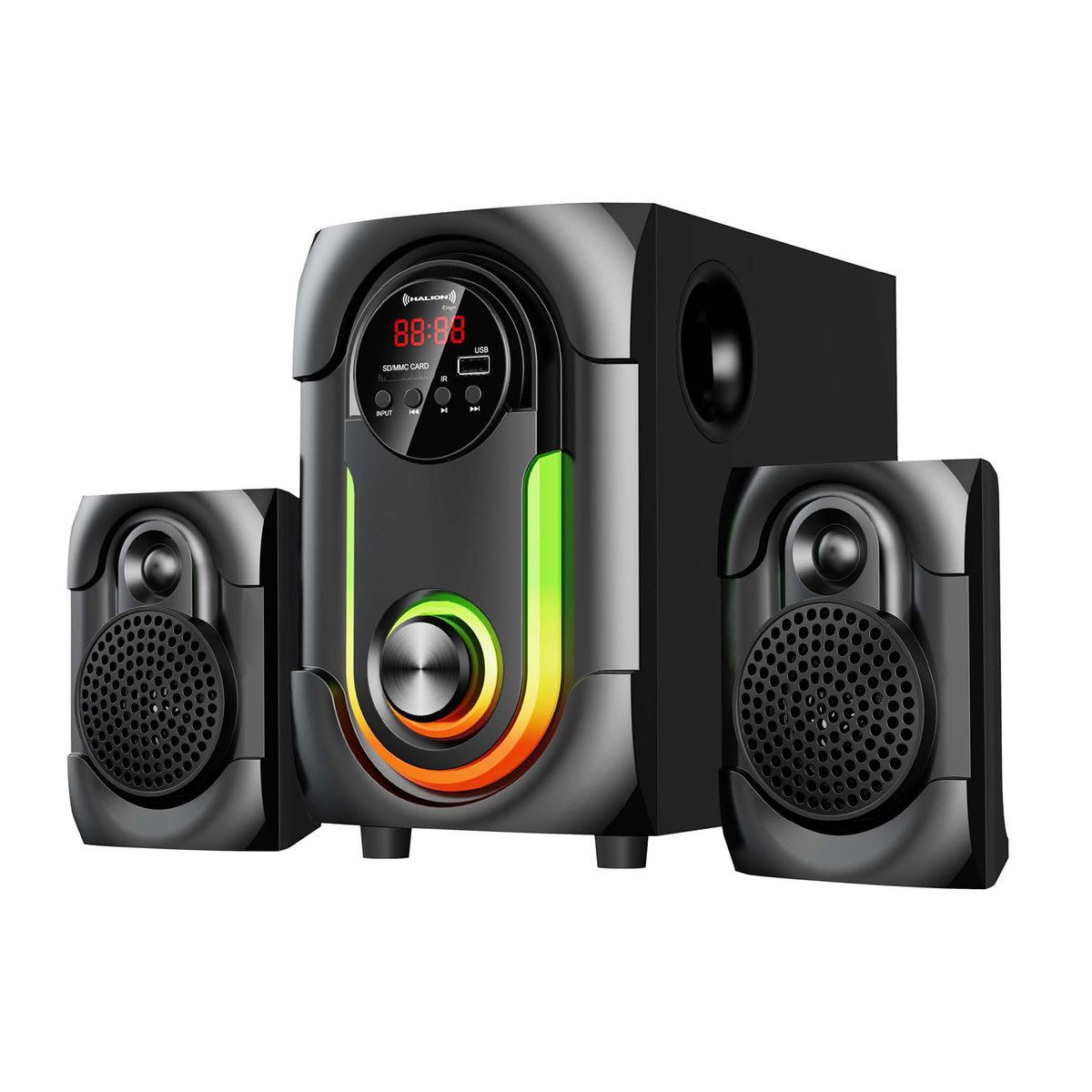 GENERICO - Parlante 2.1 Halion HA-K42 Ringo Subwoofer 4” USB SD BT FM 80W