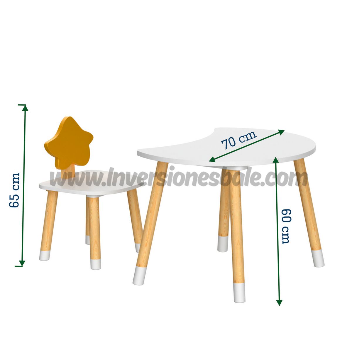 DIBA MUEBLES - Mesa Luna con Silla Estrella Montessori DIBA Muebles