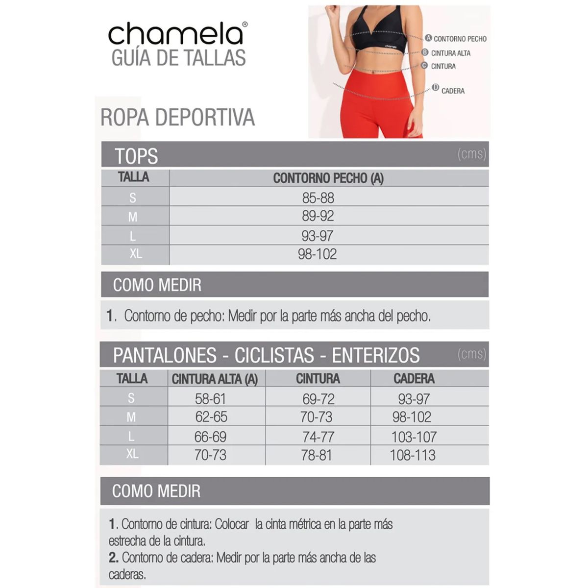 CHAMELA - Top deportivo mujer 44716