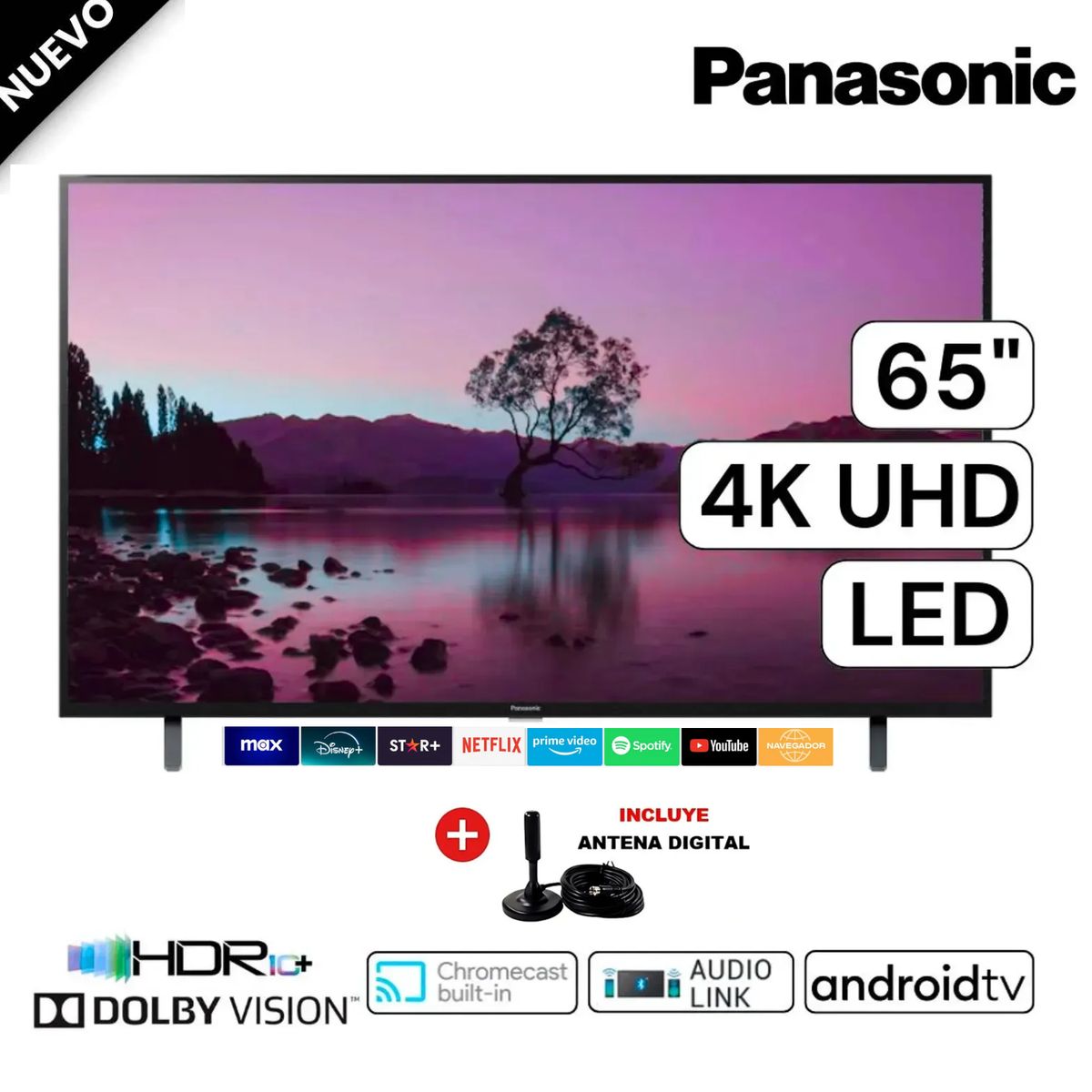 PANASONIC - Televisor Panasonic 65 TC-65FX600W Smart TV 4K UHD LED + Antena Digital
