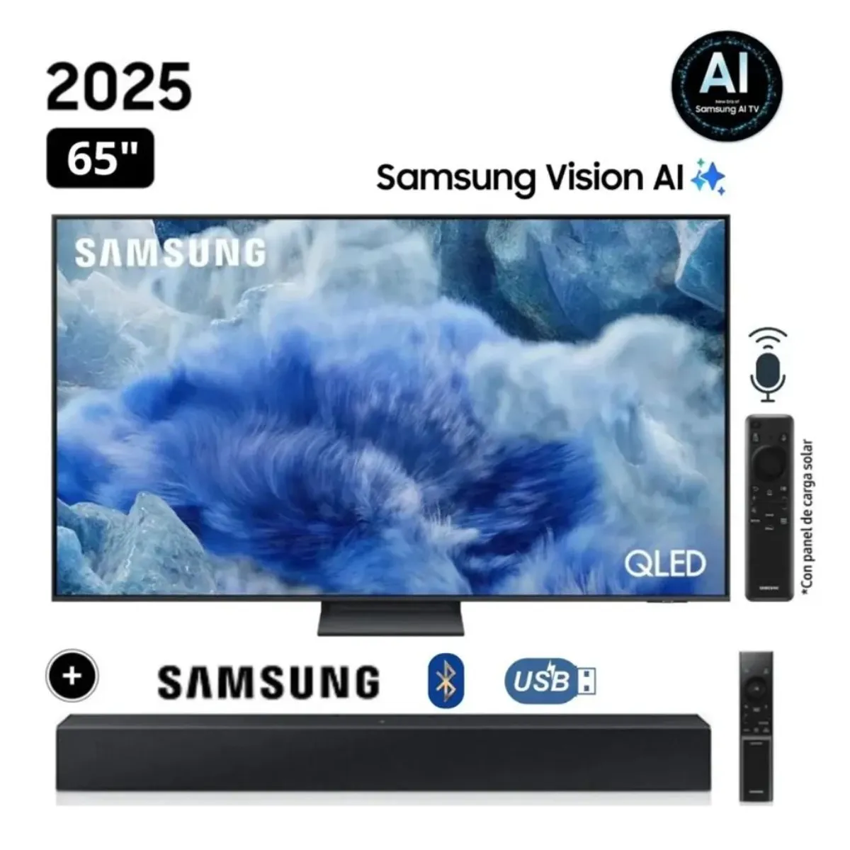 SAMSUNG - Televisor Samsung 65 Qled Q8f Vision Ai + Soundbar Hw-b400f