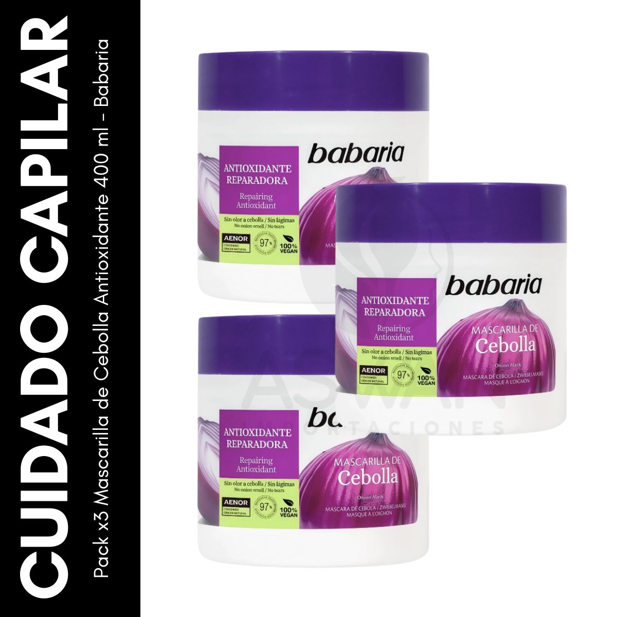 GENERICO - Pack x3 Mascarilla de Cebolla Antioxidante 400 ml - Babaria