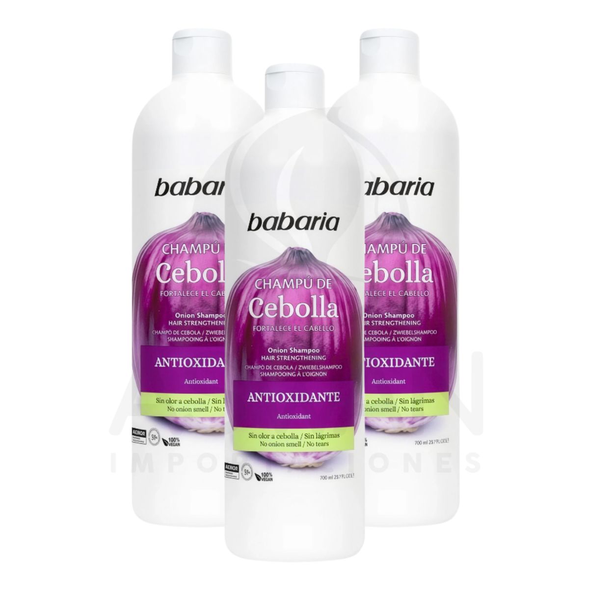 GENERICO - Pack x3 Champú de Cebolla Antioxidante 700 ml - Babaria