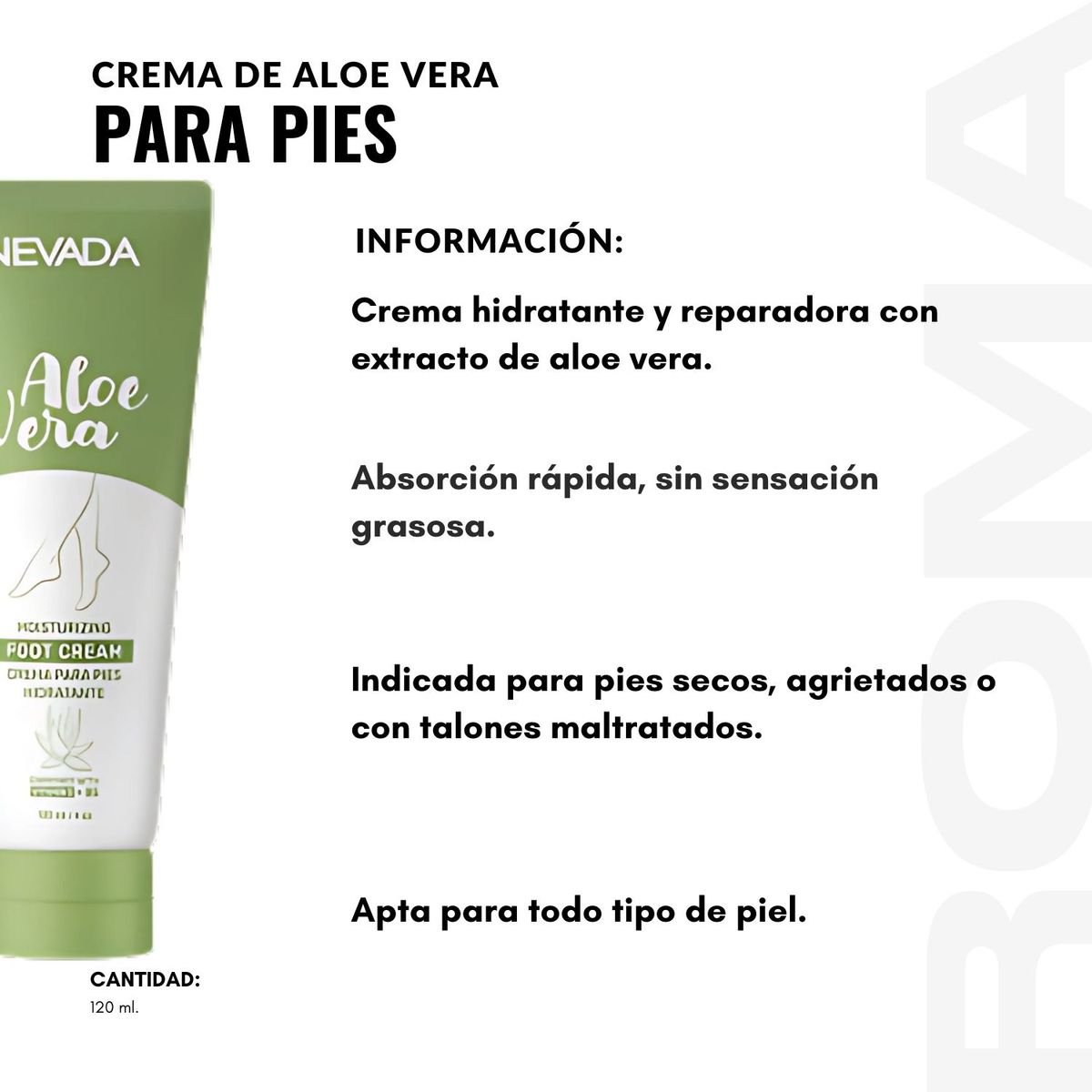 NEVADA NATURAL PRODUCTS - PACK 3 CREMA DE ALOE VERA PARA PIES 120ML NEVADA