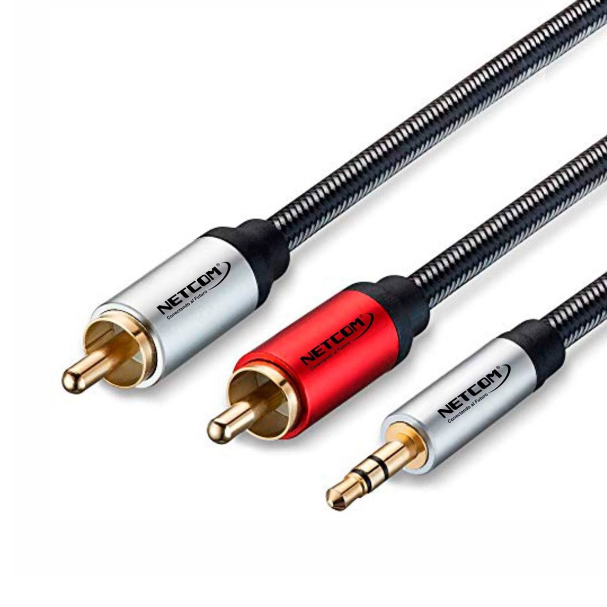 NETCOM - Cable de audio Plug 3.5mm a 2 RCA Macho 5 Metros NETCOM