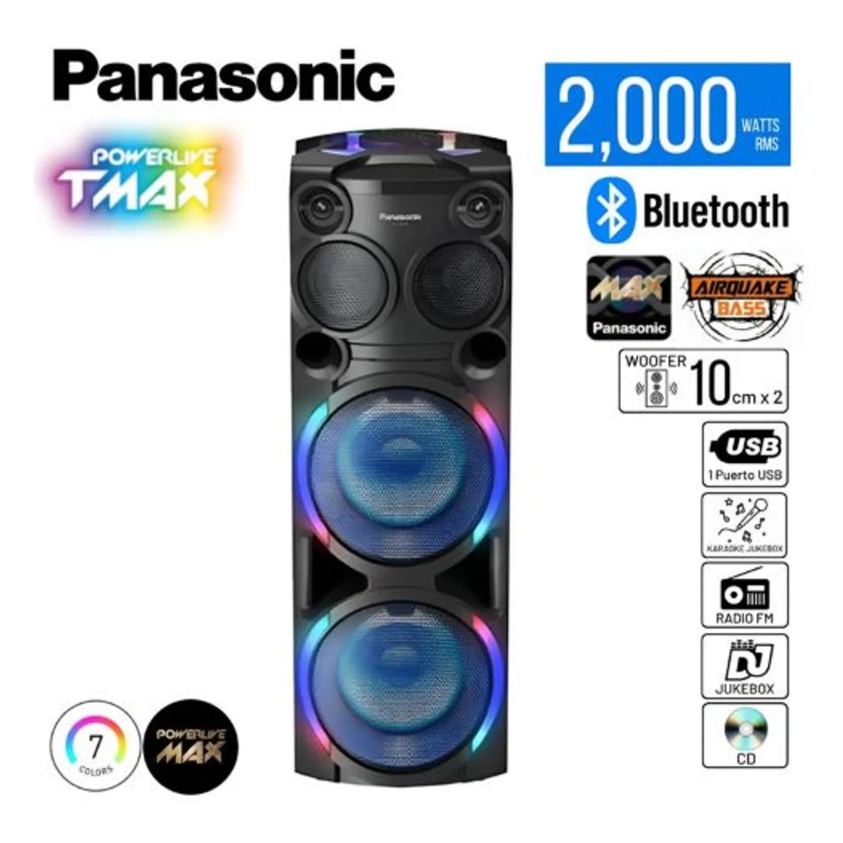 PANASONIC - EQUIPO DE SONIDO PANASONIC 2000W ONE BOXSC-TMAX50PUK