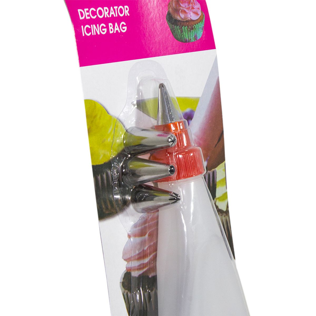 IMPORTADO MC - Manga pastelera con 3 puntas metal decorativas