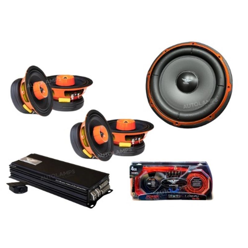 GENERICO - COMBO DE AUDIO COMPLETO BLACK HAWK MEDIOS +AMP+SUB