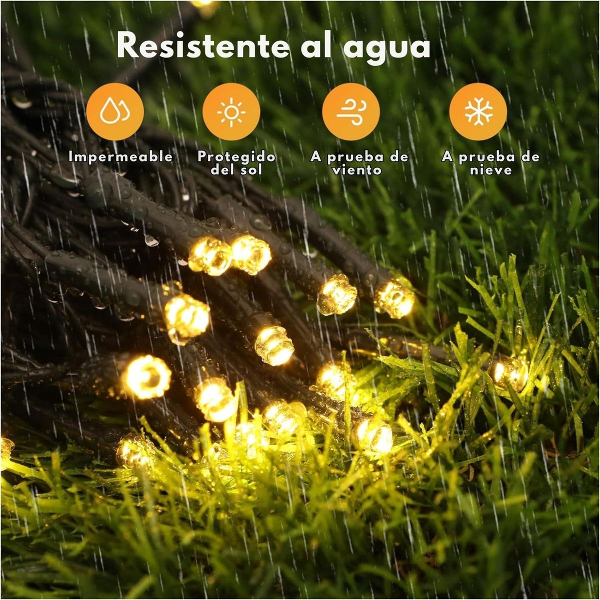 ARTEZA - Luces de Guirnalda Navideña Solar Recargable para Exteriores 9 Metros