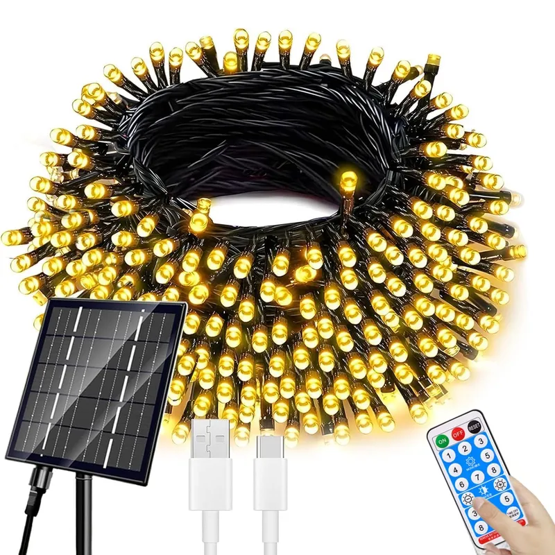 ARTEZA - Luces Navidad Exterior Solares LED 9 Metros 100 Luces Con Control Remoto