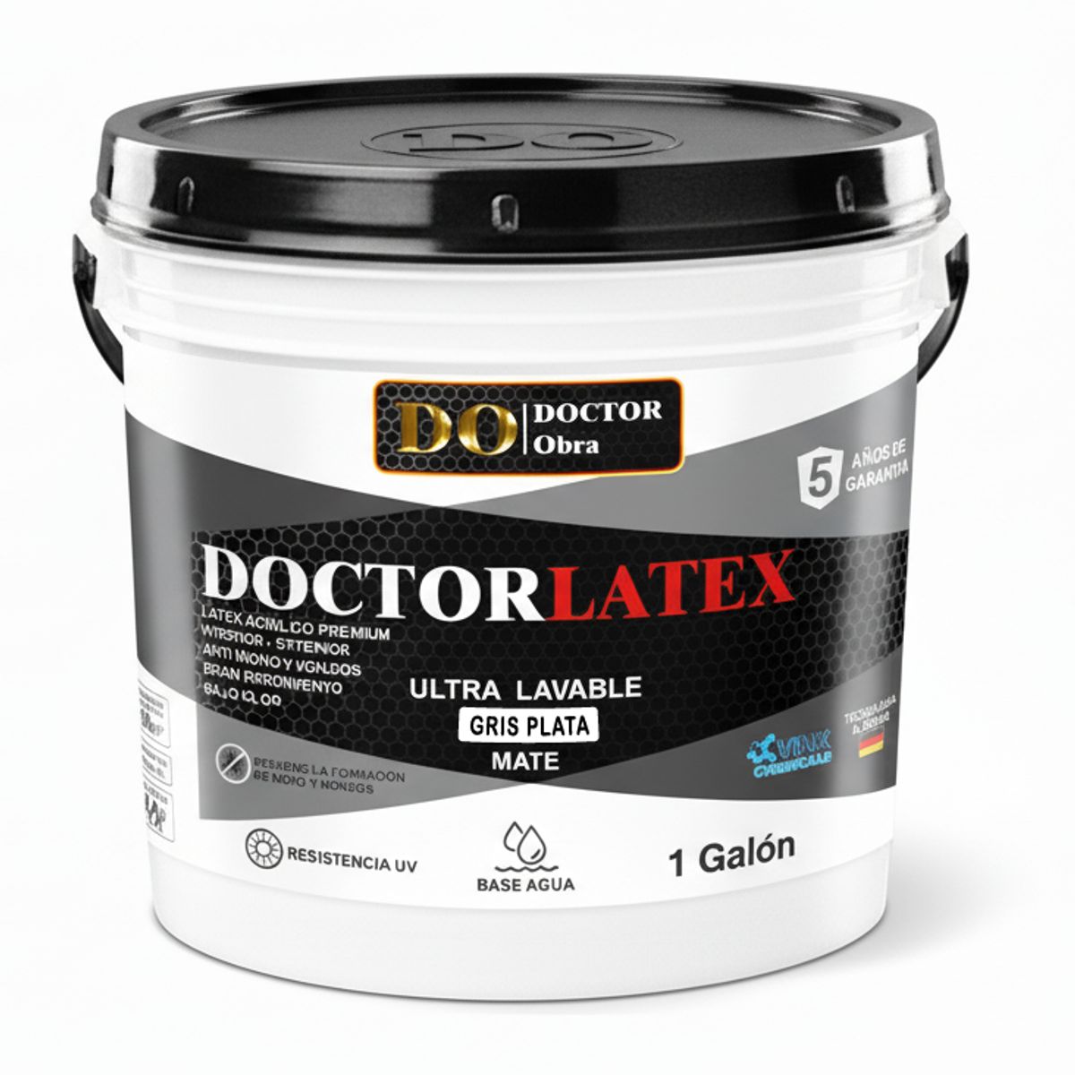 DO DOCTOR OBRA - PINTURA LATEX PREMIUM PARA PAREDES GRIS PLATA ANTI MOHO Y HONGOS 1 GALÓN