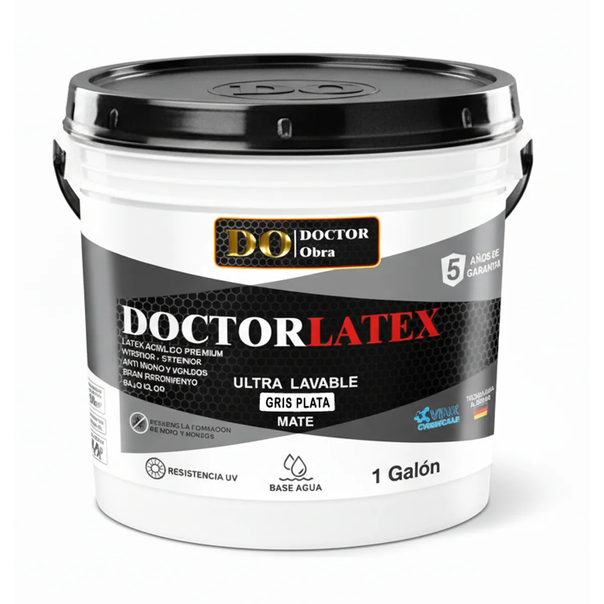 DO DOCTOR OBRA - PINTURA LATEX PREMIUM PARA PAREDES GRIS PLATA ANTI MOHO Y HONGOS 1 GALÓN