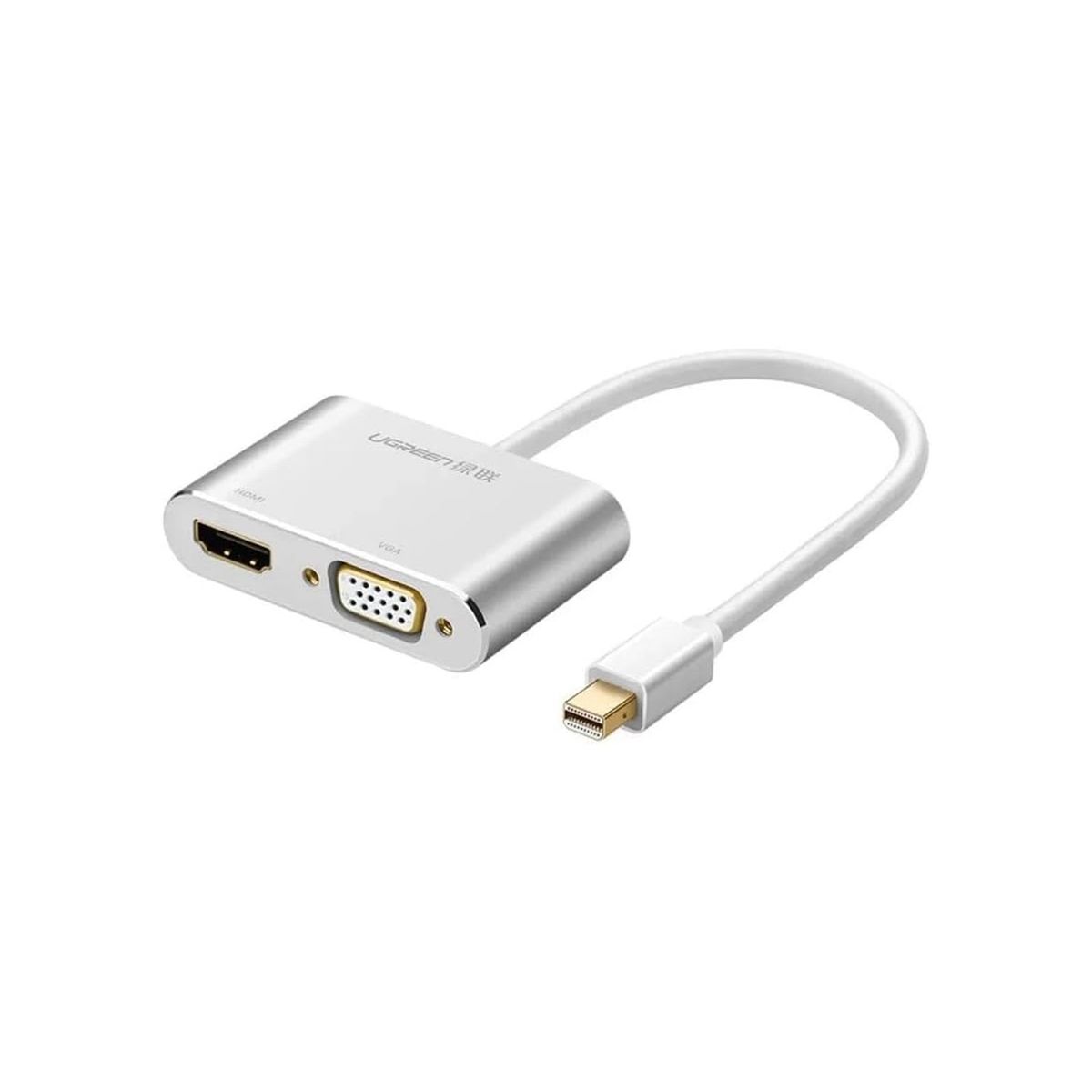 UGREEN - Adaptador Ugreen Mini DP to HDMI + VGA Convertidor Silver 20421