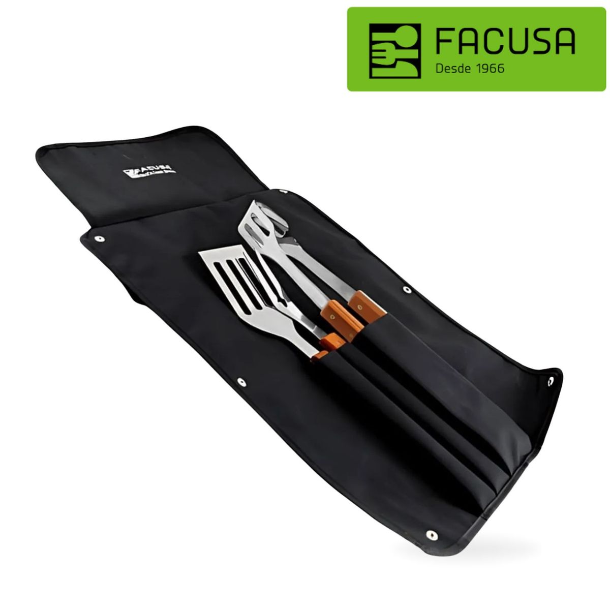 FACUSA - Set Parrillero X 3 M/Madera C/Mandil - Facusa