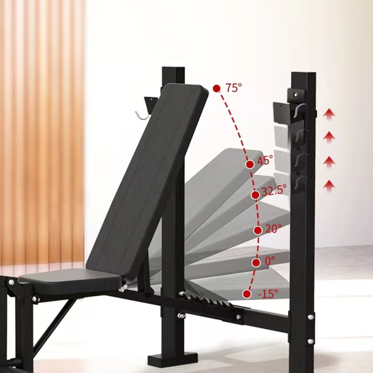 PROIRON - Banca para Entrenamiento Multifuncional con Rack PRO-II