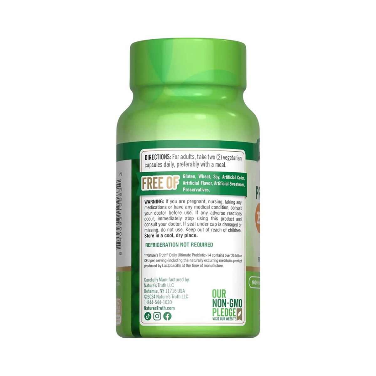 NATURE'S TRUTH - Prebióticos + Probióticos 25b Ufc 60 Capsulas Natures Truth